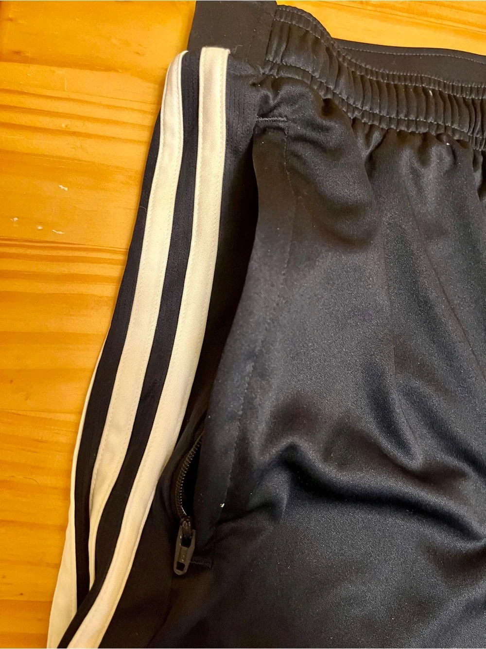 Adidas Black Athletic Shorts with White Side Stripes Drawstring XL NWOT